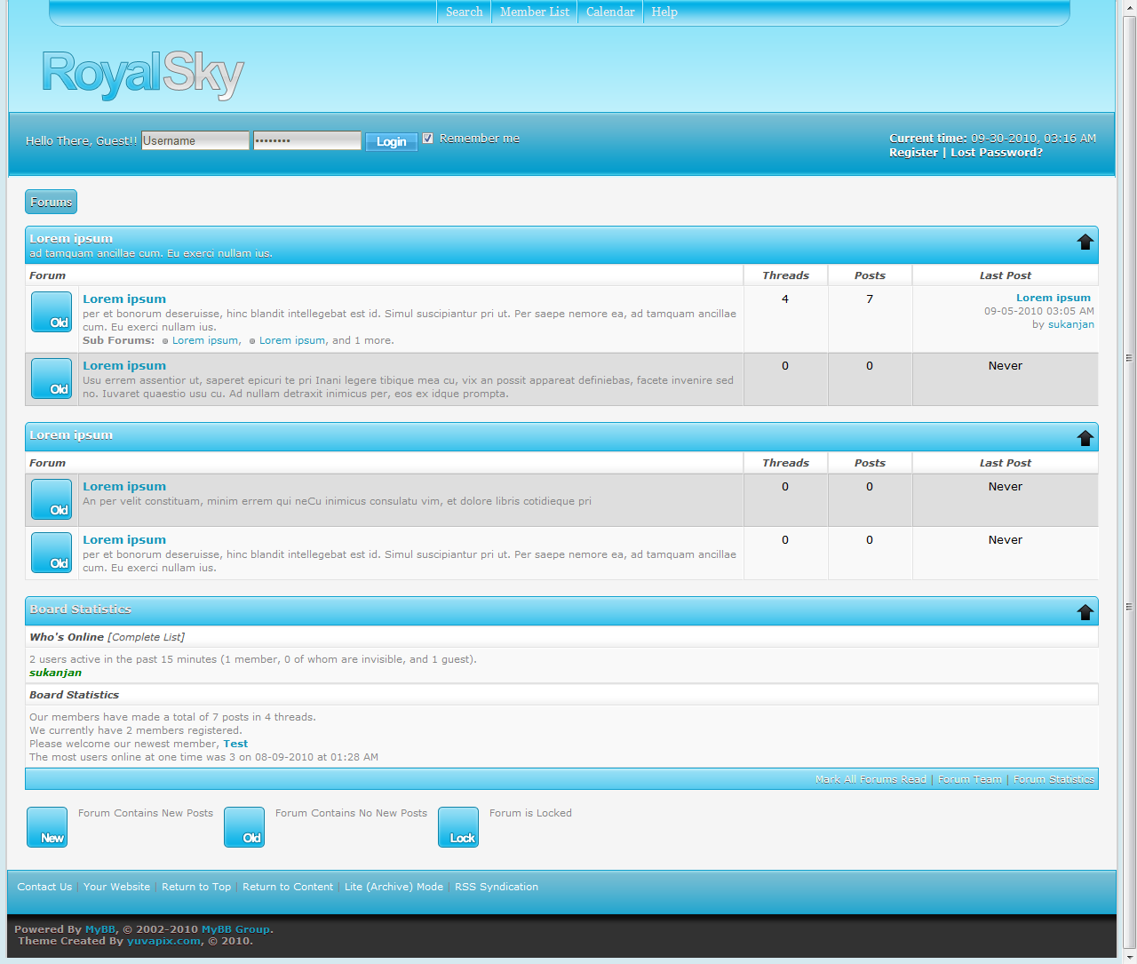 Simple yet professional looking Sky Blue and Gray theme for your forum desi...